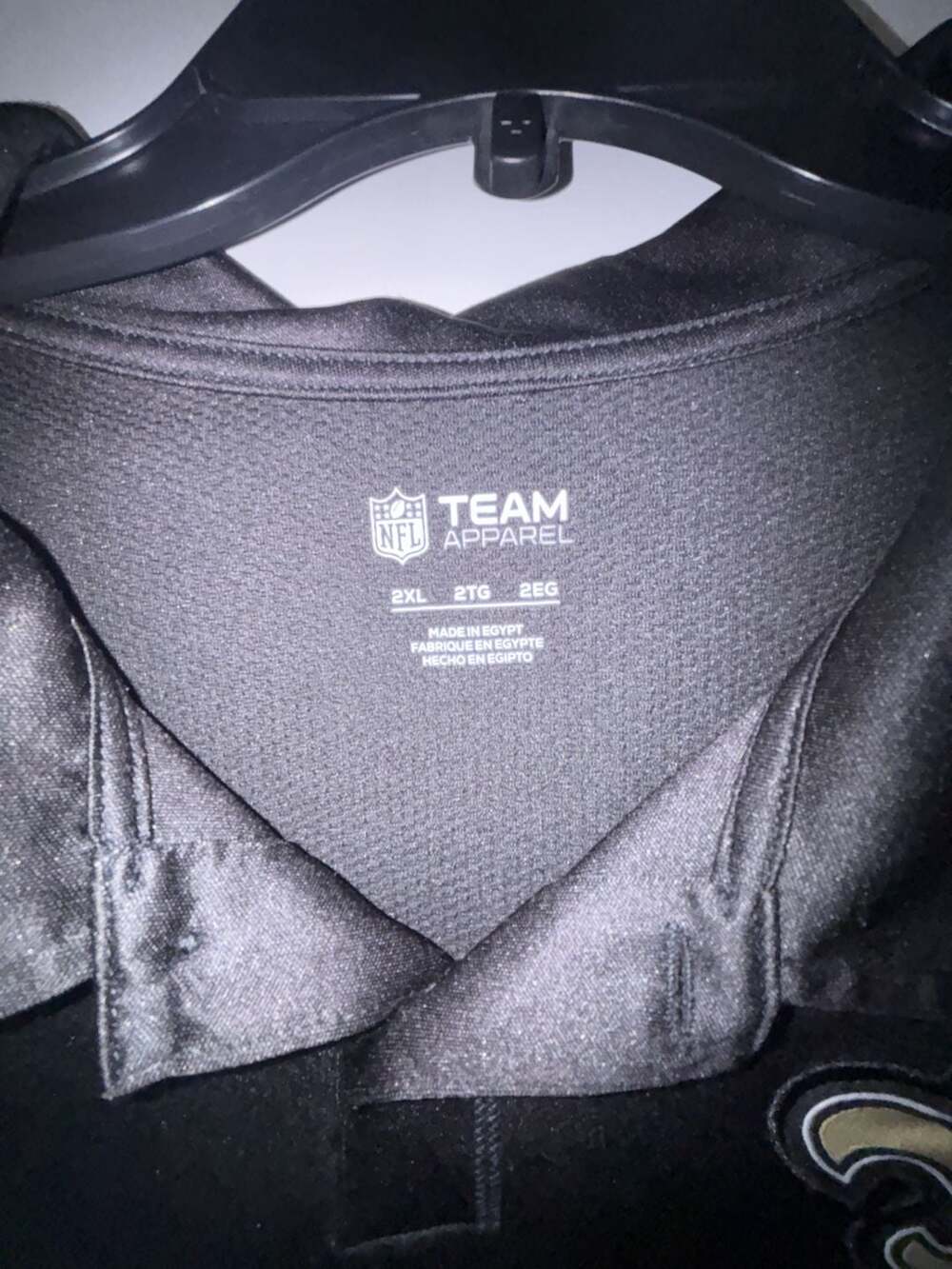 NFL Team Apparel New Orleans Saints Black Gold Short Sleeve Polo Shirt Men's 2XL